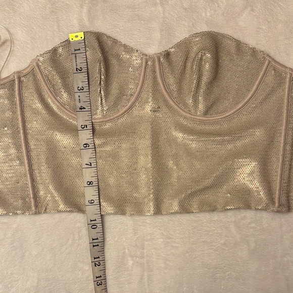 Zara Cream Strapless Crop Top - Picture 7 of 9